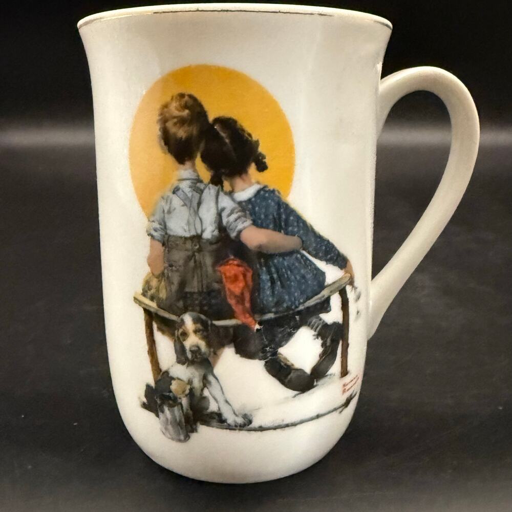 Vintage Norman Rockwell “Sunset” 1926 The Saturday Evening Post Porcelain Mug